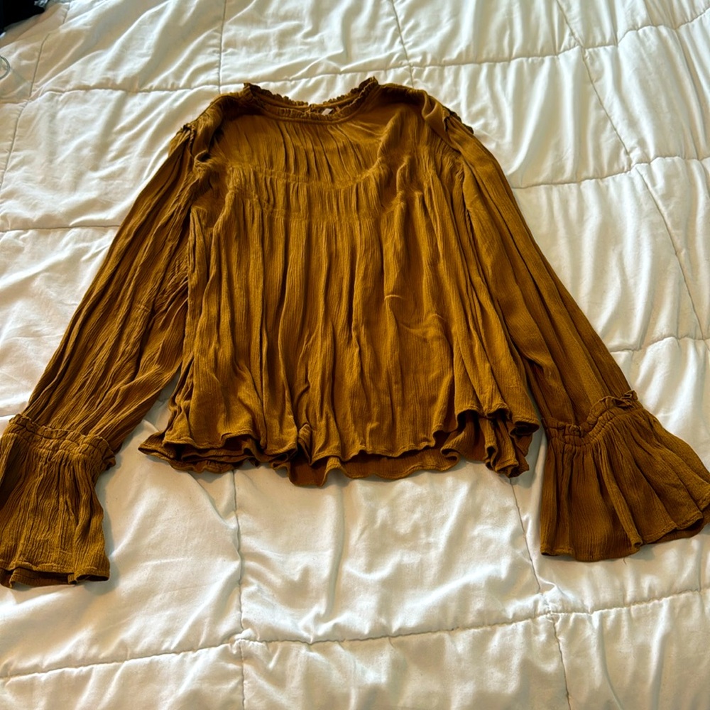 FREE PEOPLE HIGH NECK BLOUSE